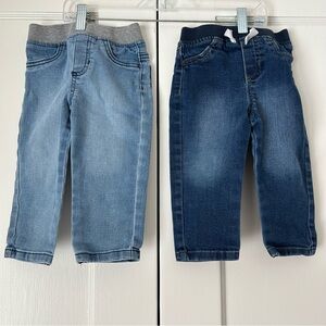 Garanimals Baby Toddler Boy Jeans Dark and Light Wash Elastic Waist Size 18M